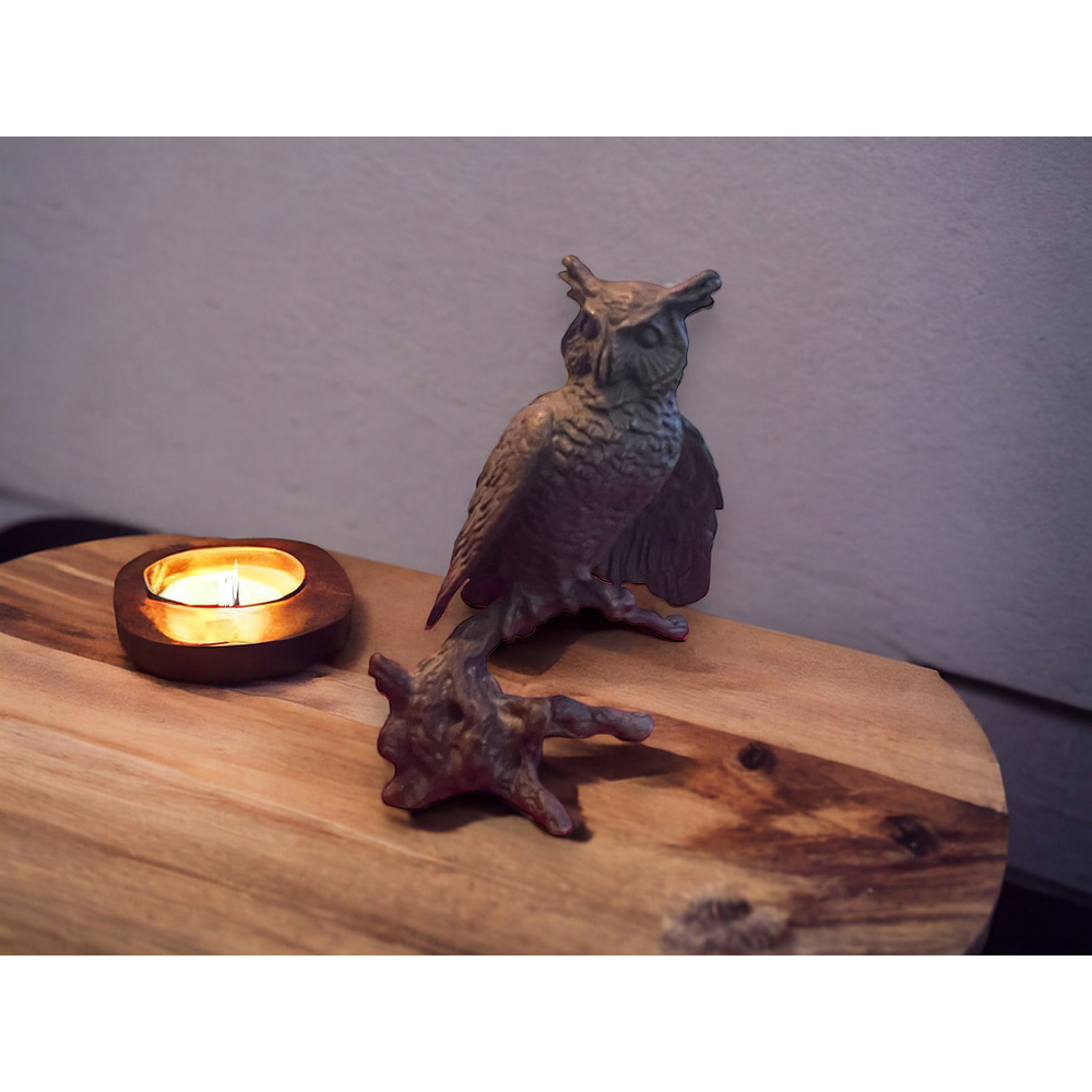 Vintage AVON Collectible Bronze Owl Figurine 1970’s Avon Bronze Owl on Branch